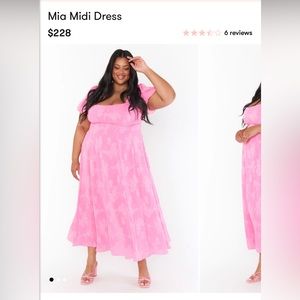 Pink plus size Mia midi dress